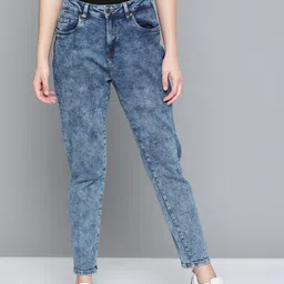 Harvard Women Blue Boyfriend Fit High-Rise Light Fade Bleached Stretchable Cropped Jeans image 1