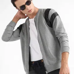Campus Sutra Grey Cotton Regular Fit Striped Jacket-picture-36