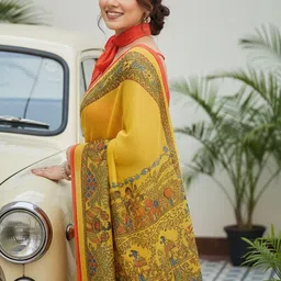 JANOI Ethnic Motifs Silk Blend Designer Saree image 3