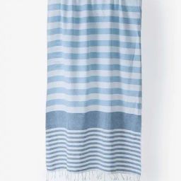 fabindia home Fabindia Soha Blue Cotton 133 GSM Bath Towel-picture-0