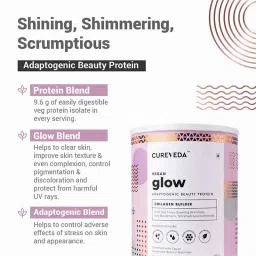 Cureveda Vegan Glow Plant Based Collagen Builder Vegan And Natural Beauty Protein Powder image 3