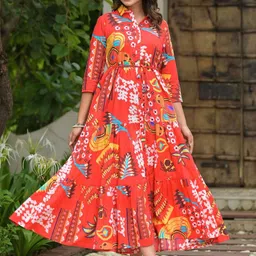 Juniper Women Abstract Print A-Line Maxi Dress-picture-21