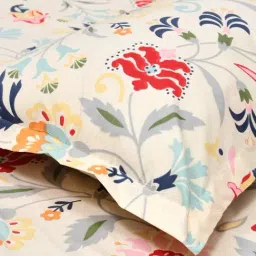 Haus & Kinder Yellow Microfibre Floral 90 GSM Ultra Soft Single Bedsheet with 1 Pillow Cover image 5