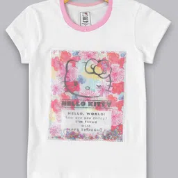 Kidsville Short Sleeves Hello Kitty Featured Printed Tee - White-picture-24