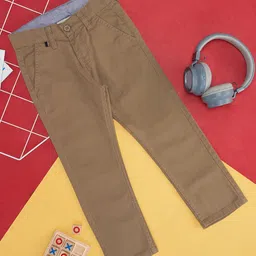 Pantaloons Junior Solid Trousers - Khaki image 1