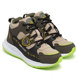 Asian Go Chase Text Detailed Colour Blocked Sneakers - Beige & Leaf Green-picture-32