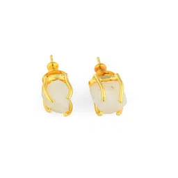 TOTAPARI Gold-Plated Contemporary Agate Studs-image-2