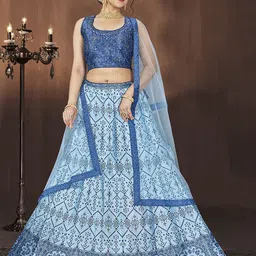 EthnicTree Printed Beads and Stones Ready to Wear Lehenga & Blouse With Dupatta-picture-33