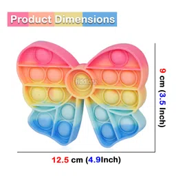 Fiddlerz Bow Shape Pop Bubble Stress Relieving Silicone Pop It Fidget Toy - Multicolour image 3