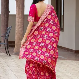 PRETTY PALLU Woven Design Scoop Neck Zari Ready to Wear Lehenga & Blouse With Dupatta image 5