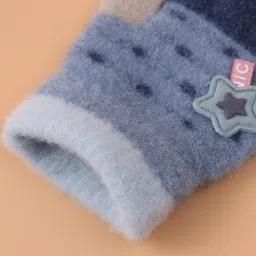 Babyhug  Woollen Gloves with Star Applique - Navy image 5