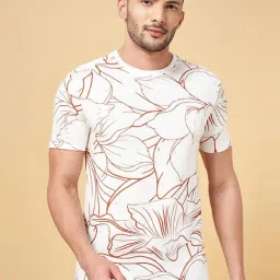 Urban Ranger by Pantaloons Off White Cotton Slim Fit Printed T-Shirt-picture-17