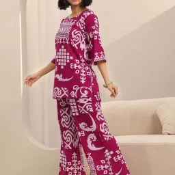 Libas Pink Printed Pyjamas Set image 3
