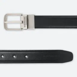 Peter England Black Leather Solid Reversible Belt for Men image 3