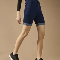 DOLCE CRUDO Navy Plain Shorts image 3