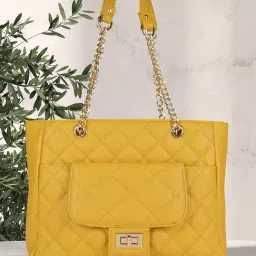 MINI WESST Yellow Quilted Shoulder Bag-image-69