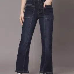 KASSUALLY Blue Relaxed Fit Mid Rise Jeans-picture-19