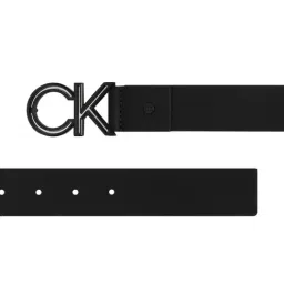 CALVIN KLEIN Black Smooth Textured Leather Classic Belt image 3