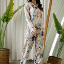 SAY Beige Printed Pyjamas Set image 3