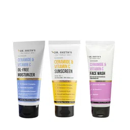 DR. SHETHS Set of Ceramide & Vitamin C Moisturizer 50 g + Sunscreen 50 g + Face Wash 100 g-picture-0