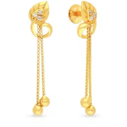 Malabar Gold and Diamonds 22k Yellow Gold Floral Earrings for Women-picture-32