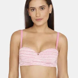 Zivame Pink Printed Padded Bra-image-55