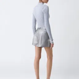 nuon women Nuon by Westside Silver Metallic High-Rise Shorts image 2