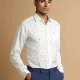 Allen Solly White Cotton Slim Fit Printed Shirt image 3