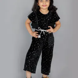 Lil Drama Kids Black Printed Jumpsuit-image-54