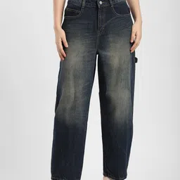 R&B Women Relaxed Fit Mid-Rise Heavy Fade Coated Jeans-picture-28