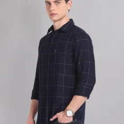 AD by Arvind Navy Slim Fit Check Shirt image 3