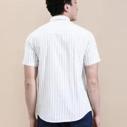 Crocodile Lavender Cotton Striped Regular Fit Shirt image 2