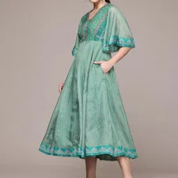 Aarke Ritu Kumar Green Jharna Long Dress image 3