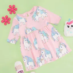 Pantaloons Baby Girls Rosa Shadow Cotton Printed Casual Dresses-picture-13