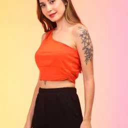 Globus Orange Slim Fit Crop Top image 3