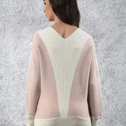 Crimsoune Club Pink Colourblocked Long Sleeves Sweater image 2