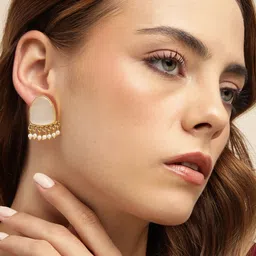 Anouk Gold-Plated Beaded Contemporary Drop Earrings image 4