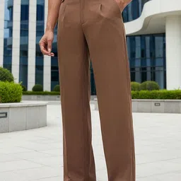 Bewakoof Men Brown Loose Fit Korean Pants-image-74