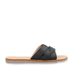 Ginger by Lifestyle Women's Black Cross Strap Sandals image 2