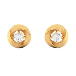 p.c. chandra jewellers BIS Hallmarked 14k Yellow Gold Flower-shape American Diamond Stud Earrings for Women & Girls-picture-28