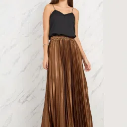 Styli Brown A-Line Skirt image 3