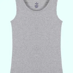 Kiddopanti Ice Blue, Grey Melange & Light Green Boys Cotton Solid Rib Vest Pack of 3 image 3