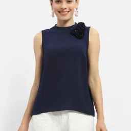 MADAME Navy Regular Fit Top-picture-13