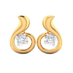p.c. chandra jewellers BIS Hallmarked 14k Yellow Gold American Diamond Stud Earrings for Women & Girls-picture-18