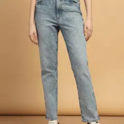 Wrangler Mid Blue High Rise Slim Fit Jeans-picture-15
