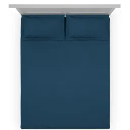 DDECOR Live beautiful Blue Cotton 180 TC King Fitted Bedsheet with 2 Pillow Covers image 3