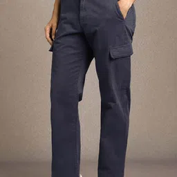 Louis Philippe Jeans Men Regular Fit Mid-Rise Cargos Trouser image 3