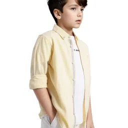 Rare Ones Boys Yellow Cotton Solid Shirt image 3