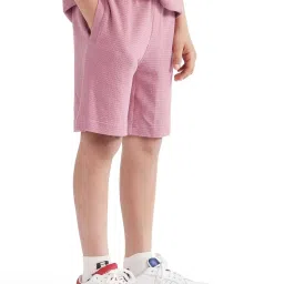 Rare Ones Boys Pink Cotton Solid Shorts image 3