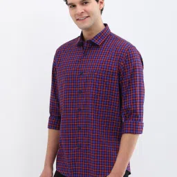 Allen Solly Blue Cotton Regular Fit Checks Shirt image 3